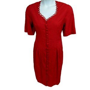 Sunshine Starshine Vintage Red Drop Waist Dress 14